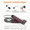 Adjustable Steel Tangle-Free Jump Rope With Ball Bearings And Foam Handle For Adults And Kids; Home Fitness Exercise Accessories