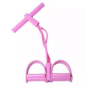 Pedal Resistance Bands Foot Pedal Pull Rope Resistance Exercise Yoga Equipment For Abdomen Waist Arm Leg Stretching Slimming Training (Color: PINK)