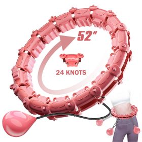 1pc Smart Weighted Hula Hoops, Fitness Weight Loss Gear, With Detachable Knots & Adjustable Weight (Color: PINK, size: 24 Konts)