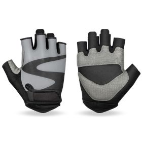 OZERO Men's Cycling Biker Gloves Fingerless Gym gloves Breathable MTB Accesories Motorcycle Sports Gloves Cycling Equipment (Color: GRAY, size: S)