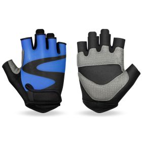 OZERO Men's Cycling Biker Gloves Fingerless Gym gloves Breathable MTB Accesories Motorcycle Sports Gloves Cycling Equipment (Color: Blue, size: M)