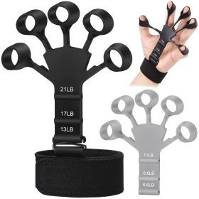 Finger And Hand Strengthener; Grip Strength Trainer For Men And Women For Wrist Physcial Rehabilitation (Color: BLACK)