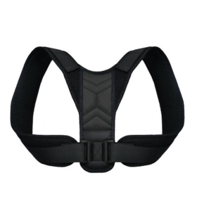 Women Men Univeral Adjustable Back Posture Corrector Shoulder Straightener Brace Neck Pain Relief (Chest Circumference: 47-59 inch, Color: Black A)