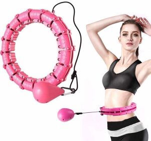 Custom Knots Weighted Hoola Fitness Hoop Smart Hula Thin Waist Weight Loss Knots (Color: PINK)