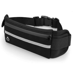 Velocity Water-Resistant Sports Running Belt and Fanny Pack for Outdoor Sports (Color: BLACK)