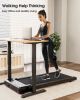 Wood Under Desk Treadmill, Walking Pad Treadmills for Home, Portable Treadmill with LED Display and Remote Control, Installation-Free Jogging Machine